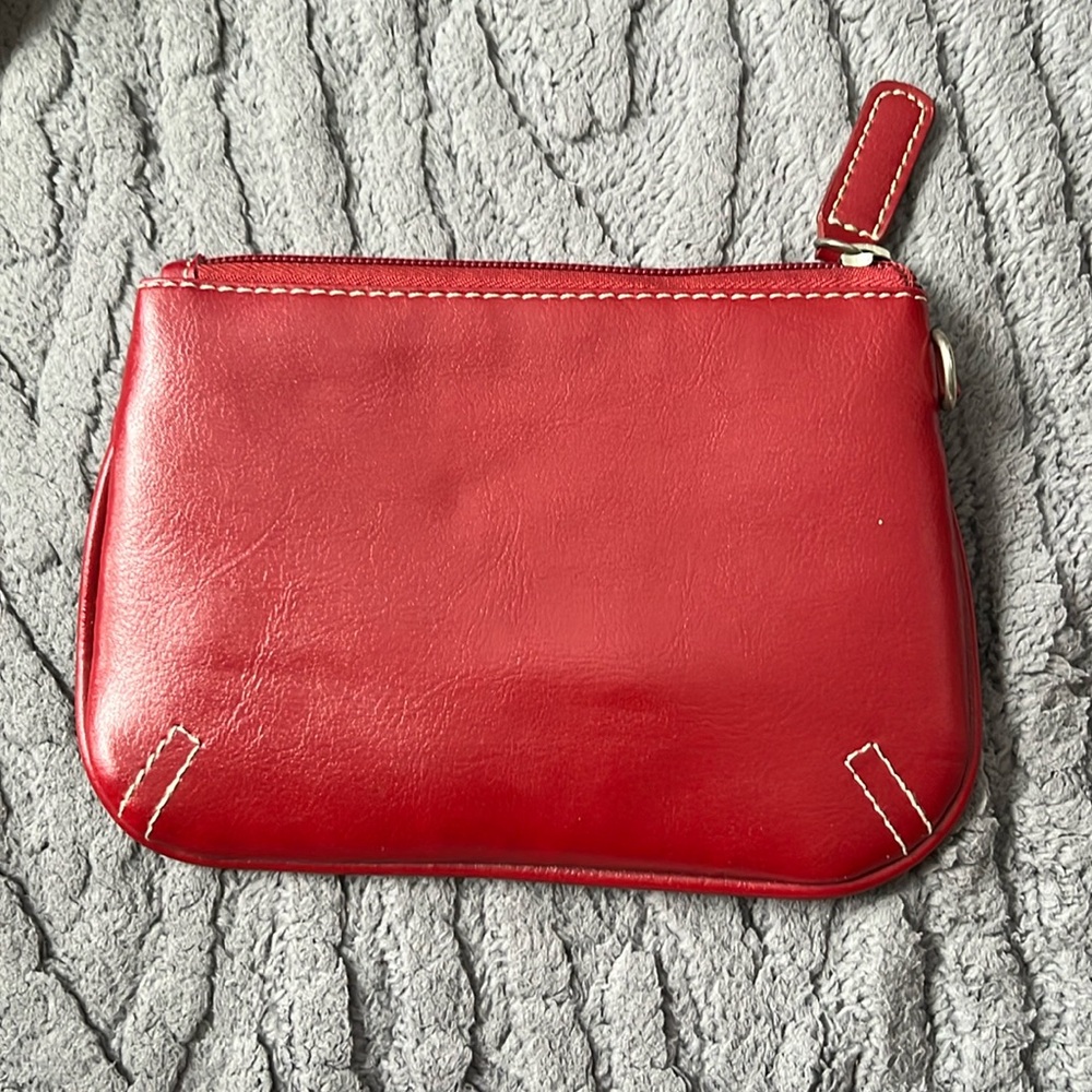 Red clutch bag